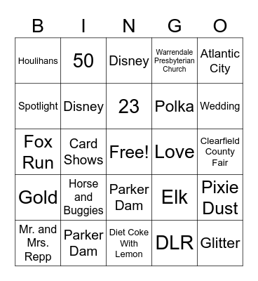 Repp's 50th Anniversary Bingo Card
