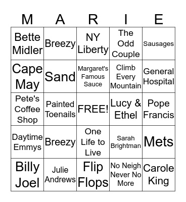 Happy Birthday Bingo Card