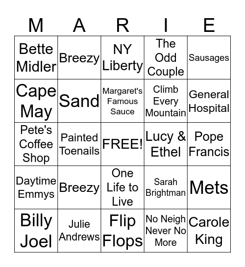 Happy Birthday Bingo Card