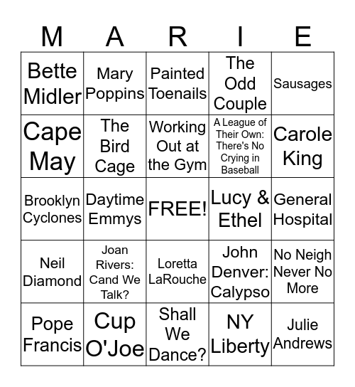 Happy Birthday Bingo Card