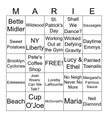 Happy Birthday Bingo Card