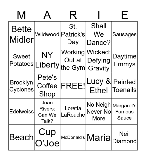 Happy Birthday Bingo Card