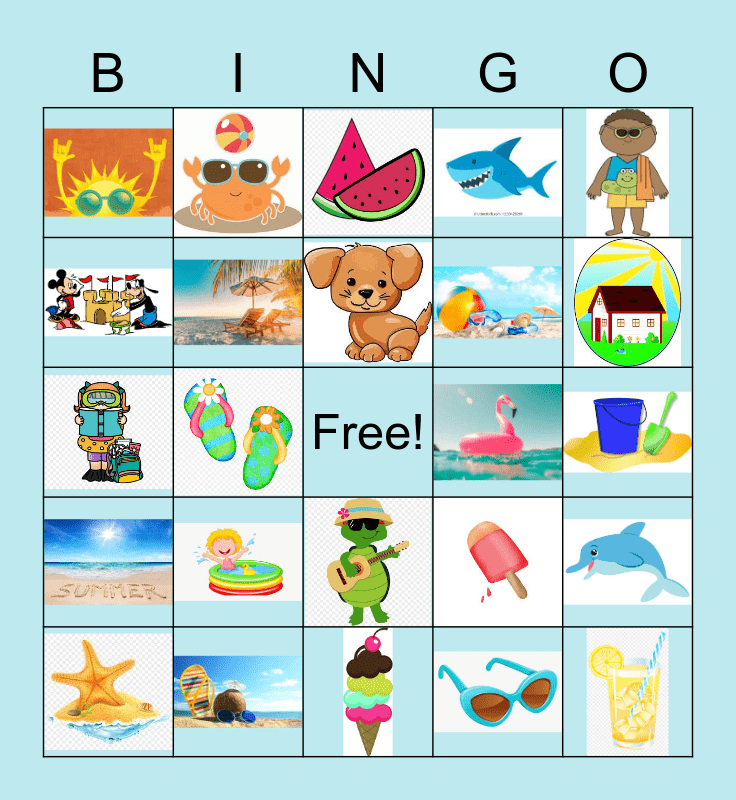 Beach Bingo Cards on Bingo Baker