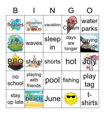 Summer Fun Bingo Card