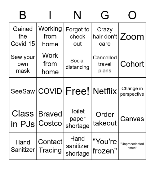 Gubser 2020-21 Bingo Card