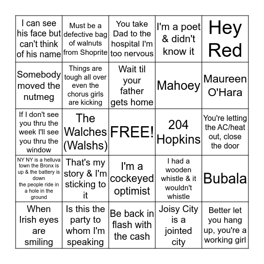 MARCY BINGO Card