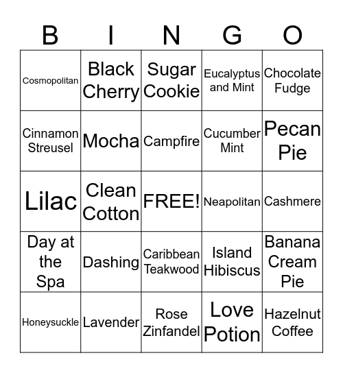 Jewelry in Candles Bingo Card