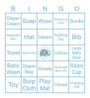 Baby Shower Bingo Card