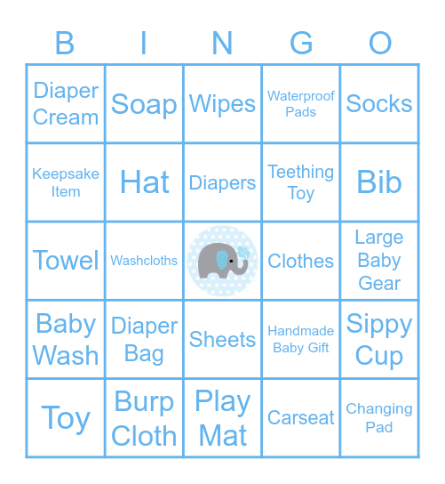 Baby Shower Bingo Card