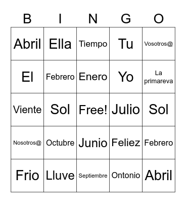 Torture Bingo Card