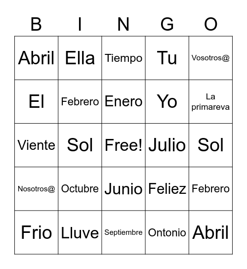 Torture Bingo Card