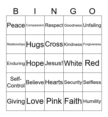 TRINITY Bingo Card