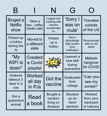 June Mixer Bingo Card
