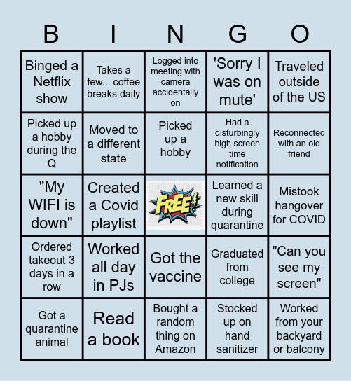 June Mixer Bingo Card
