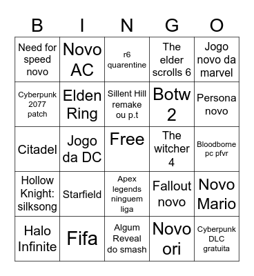 E3 2021 gehrman Bingo Card