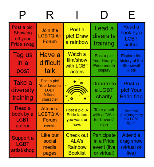 Pride Month Bingo Card