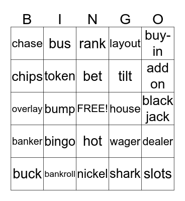 Bus Ride Bingo Card