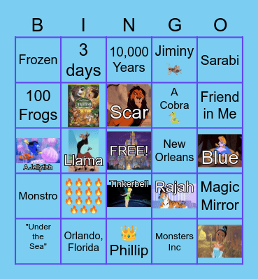 Disney Bingo Card