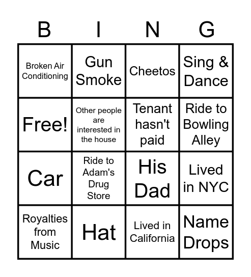 Steven's BINGO Card