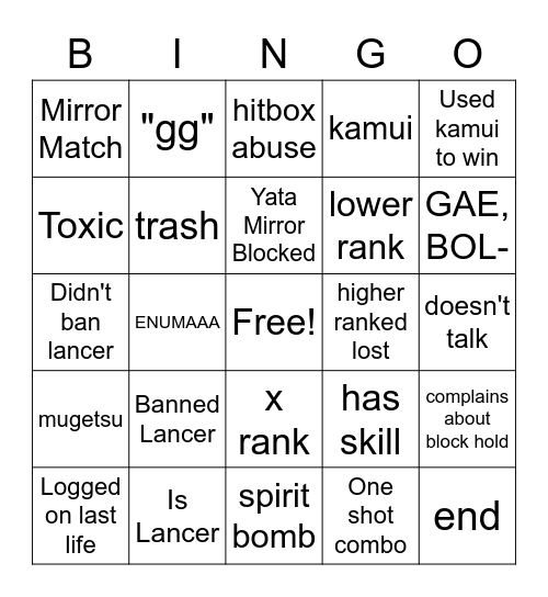 AbA Bingo Card