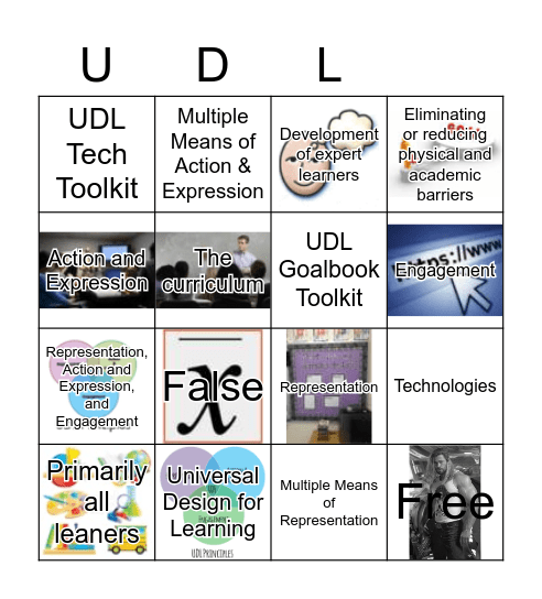 UDL Review Bingo Card