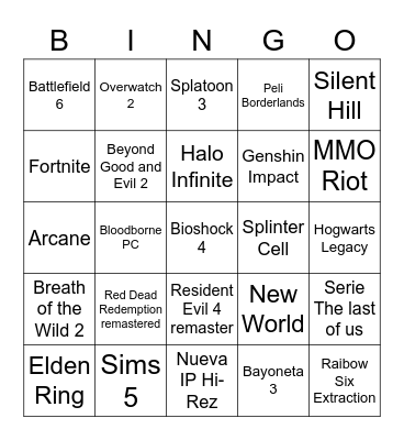Bingo E3 Bingo Card