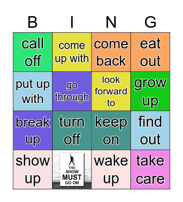 Phrasal verbs Bingo Card