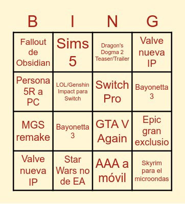SEMANA E3 Bingo Card