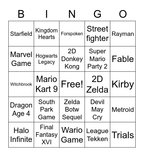 E3 - 2021 Bingo Card