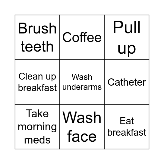 Monday Bingo Card