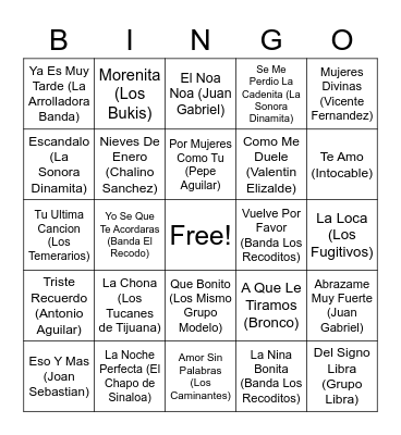 CIT MUSIC BINGO Card