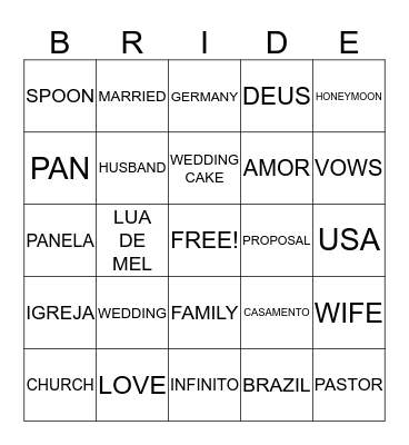 Milla's Bingo Card