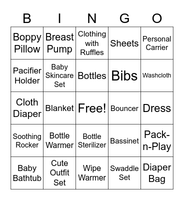 Welcome Baby Malaysia Bingo Card