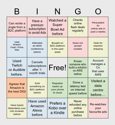 Amazon bingo Card