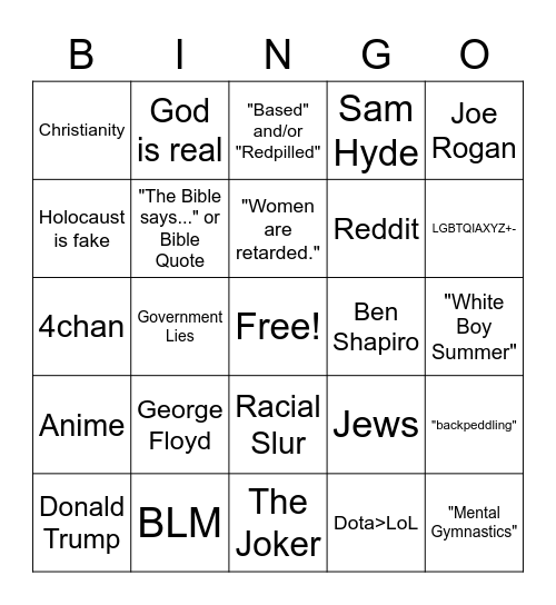 Grink Bingo Card
