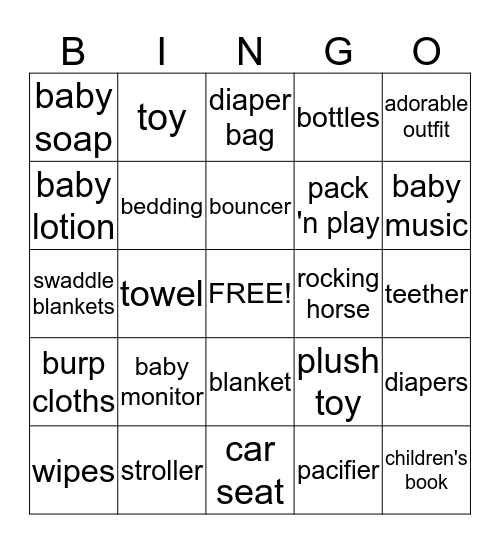 Katie's Jungle Shower! Bingo Card