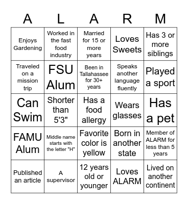 Anniversary Bingo (How Well Do You Know Your Brothers & Sisters?) Bingo Card