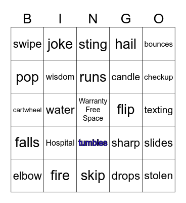 Risk Bingo Card