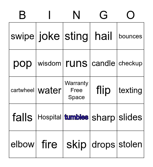 Risk Bingo Card