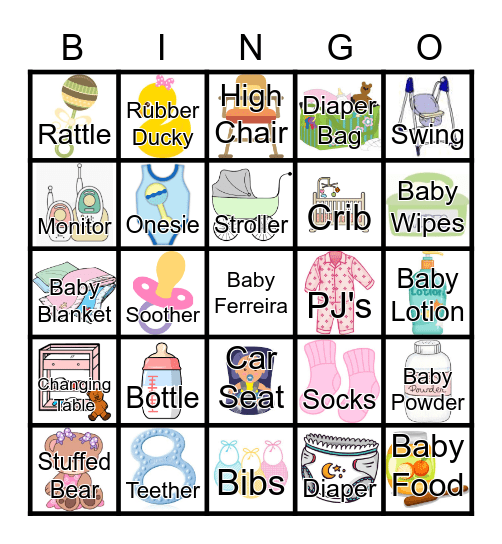 Sinthi & Miguel's Baby Shower Bingo Card