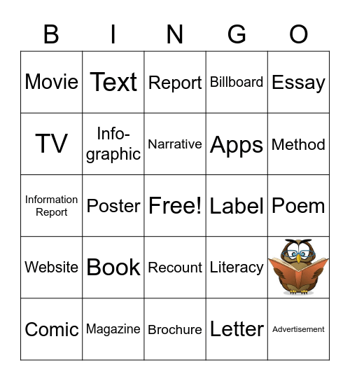 Bronze Bingo Card