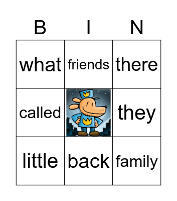 Dione's Words Bingo Card