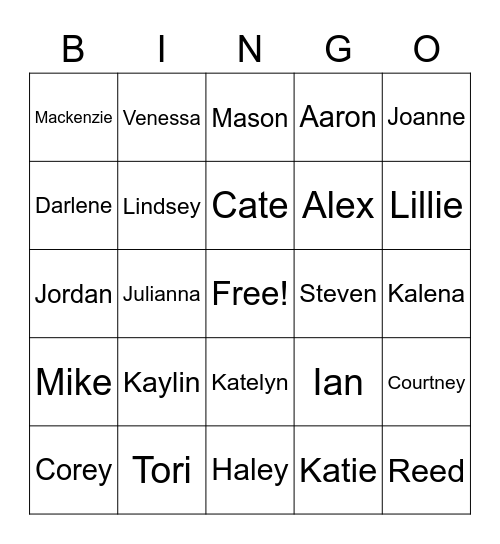 TEP Bingo Card