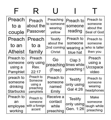 Ten Talents Movement  Bingo Card