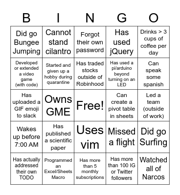 Bingo Buzz Bingo Card