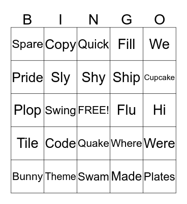 Wilson Review Bingo Card