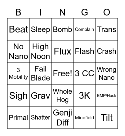 Jon Genji Bingo Card