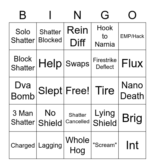 Ramsey Rein Bingo Card