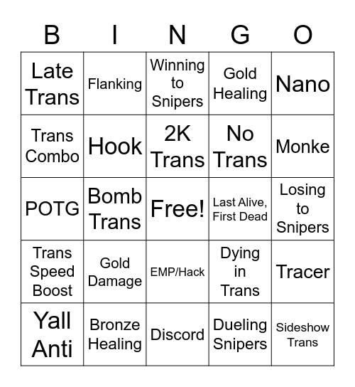 Kieran Zen Bingo Card