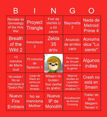 Nintendo e3 - 2021 Bingo Card